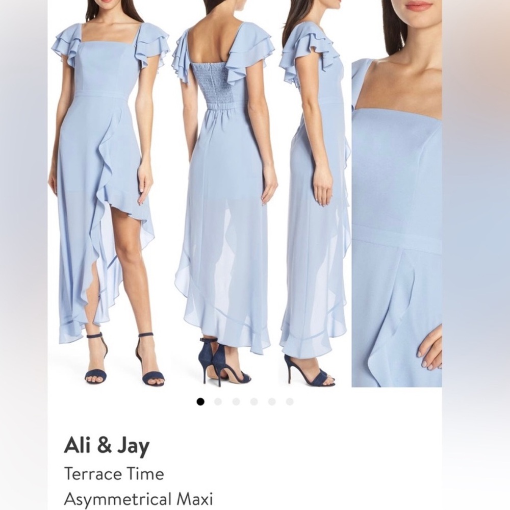 ALI & JAY Light Blue Asymmetrical Ruffle Dress